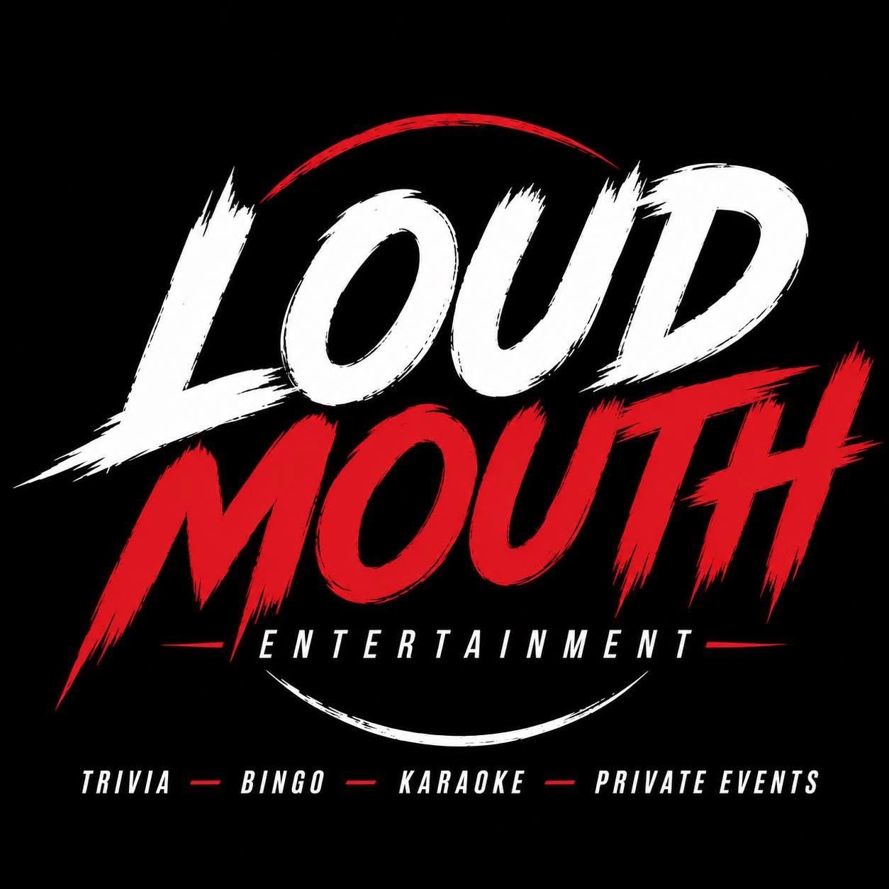 Loud Mouth Entertainment logo, Game Sponsor for Bags & Bingo